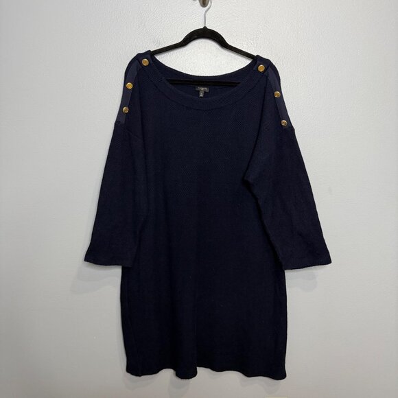 Talbots Dresses & Skirts - TALBOTS plus navy knit sweater dress size 3X